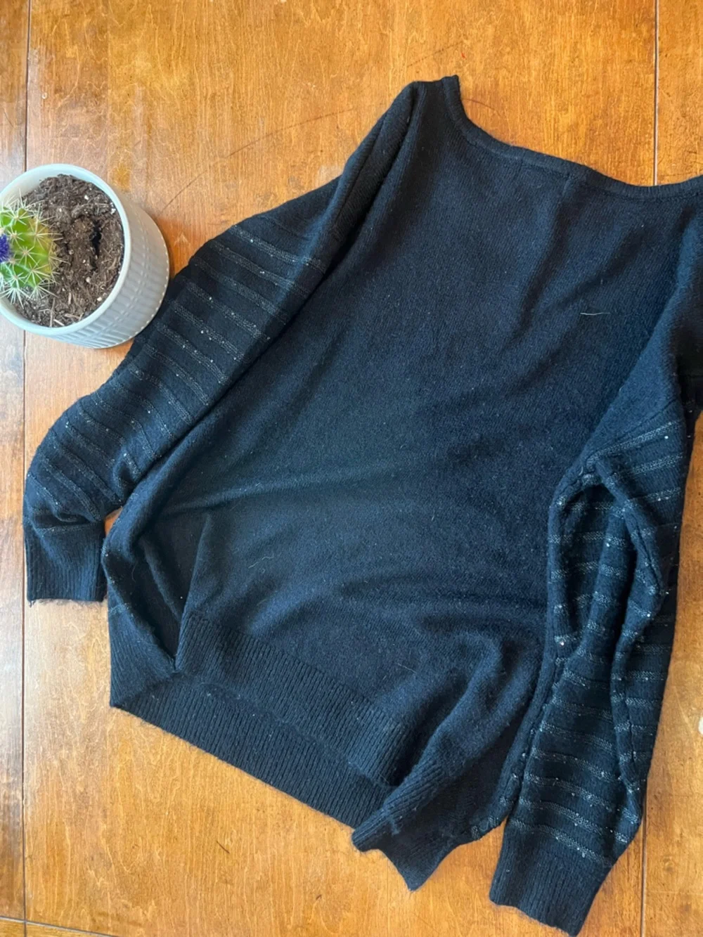 Liz Claiborne Black Sweater with Sparkle Detail - Picture 3 of 3